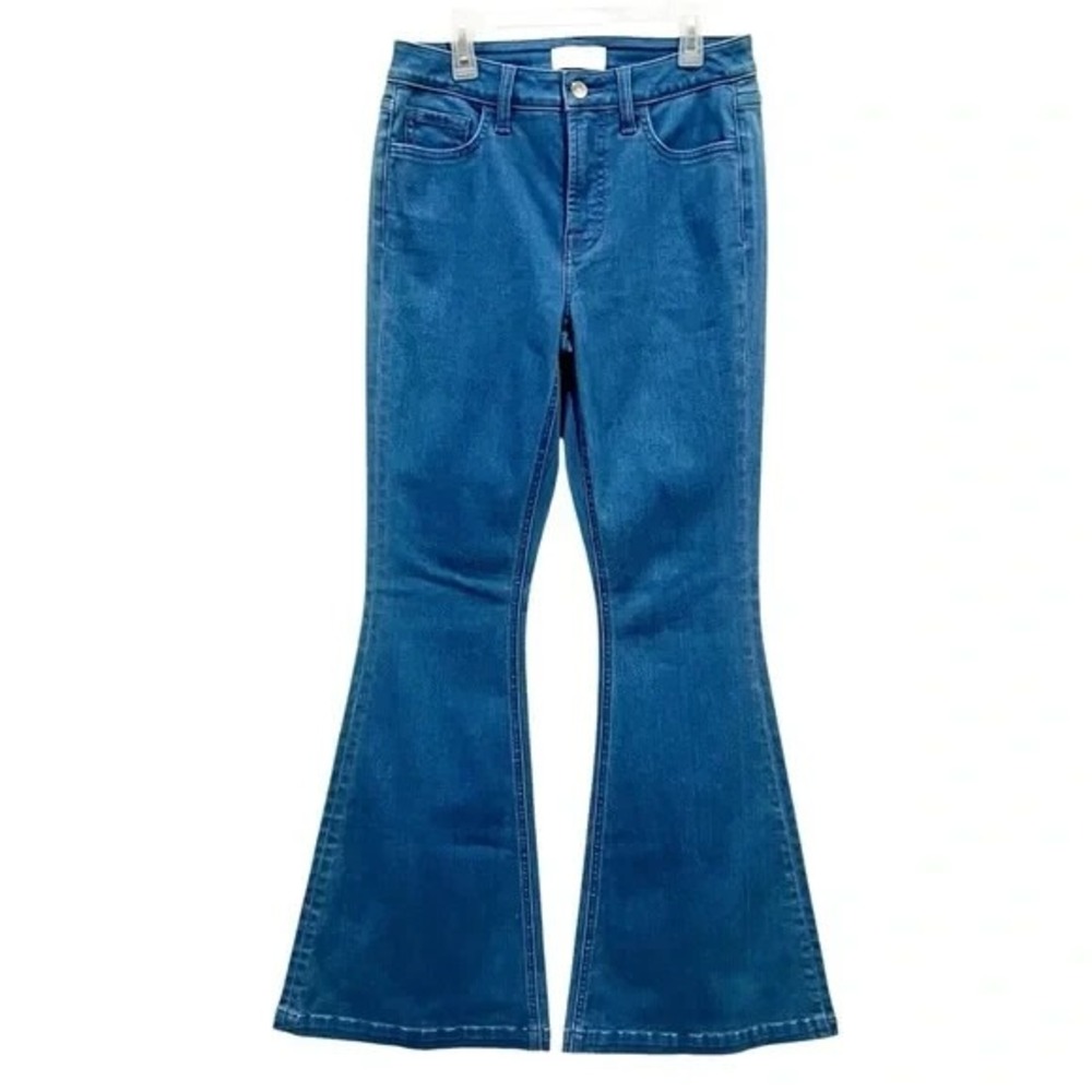 Jen 7 Trouser Flare Jeans Size 4 Blue Wide Leg Retro Y2K‎ Vibe NWOT